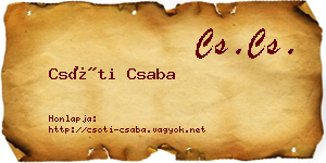Csóti Csaba névjegykártya