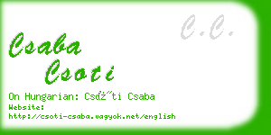 csaba csoti business card